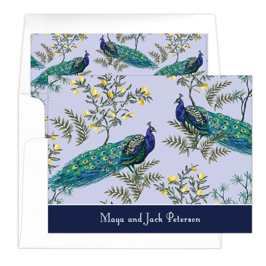 Peacock Folded Note Cards
